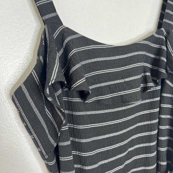 Banana Republic Pin Stripe Black White Sleeveless Striped Dress Size 10 NEW - Picture 3 of 10